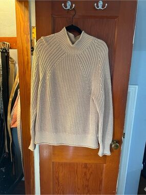 Chunky Knit Mock Neck Sweater - Cream